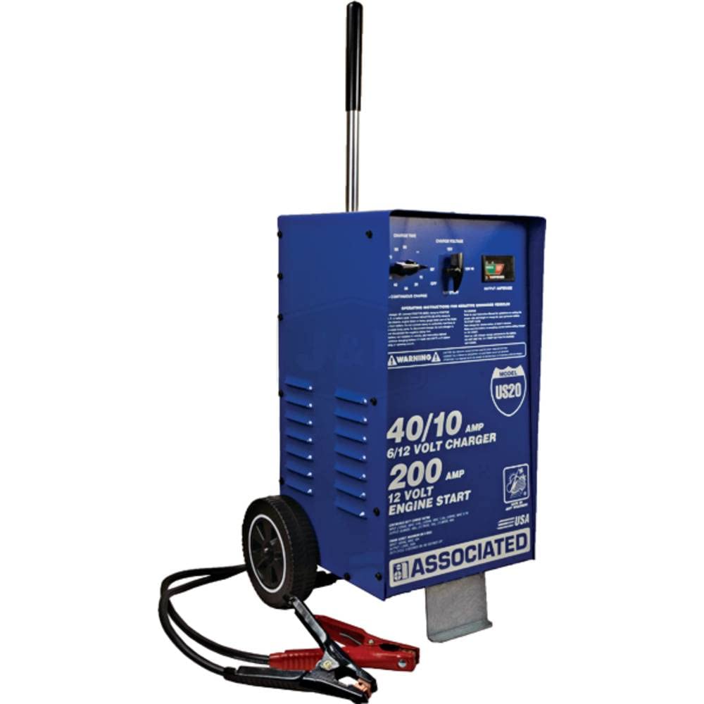RAParts ABE-US20-JN 12V Portable Battery Charger for Associated Equipment - Fast Charging, Auto Shutoff - Perfect for Golf Carts, Lawn Mowers & Power Sports Vehicles