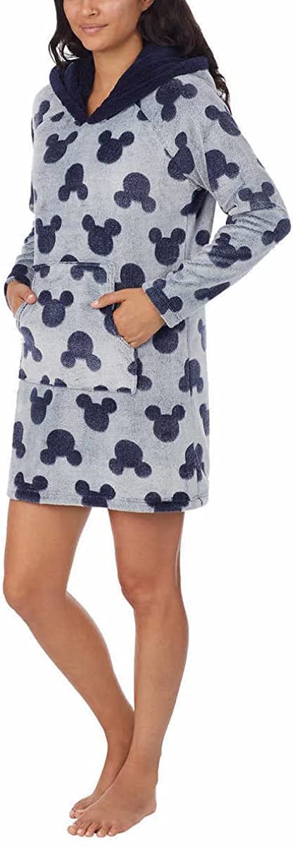 Disney Women's Mickey Mouse Fleece Lounge Hoodie - Cozy Pullover Sweatshirt for Casual Wear, Home Relaxing & Outfits