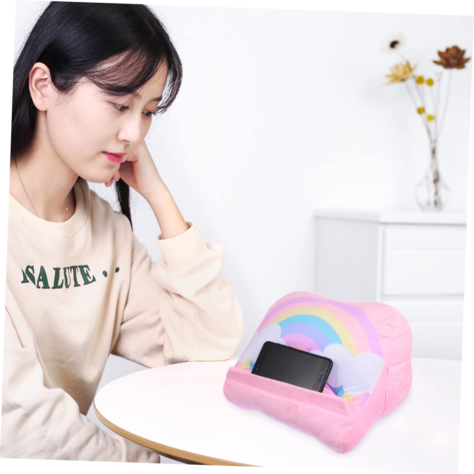 Mikikit Bed Wedge Pillow with Tablet & Phone Holder - Adjustable Stand for Reading, Watching, or Working in Bed, Office, or Sofa - Perfect for Hands-Free Entertainment & Work Comfort