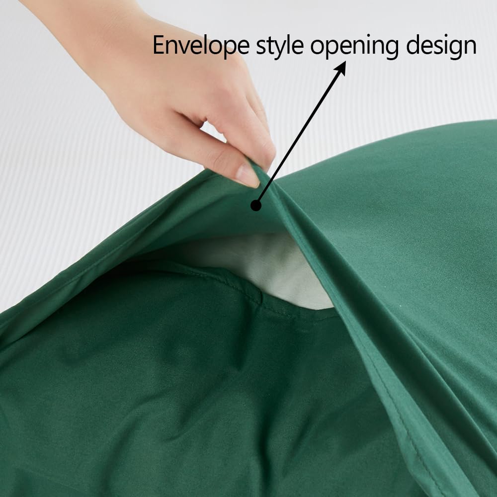 2 Pack Dark Green Travel Pillow Cases 12x16 - Soft Breathable Microfiber Toddler Pillow Covers with Wide Edge Envelope Closure | Perfect for Airplane, Car Trips & Kids Bedroom