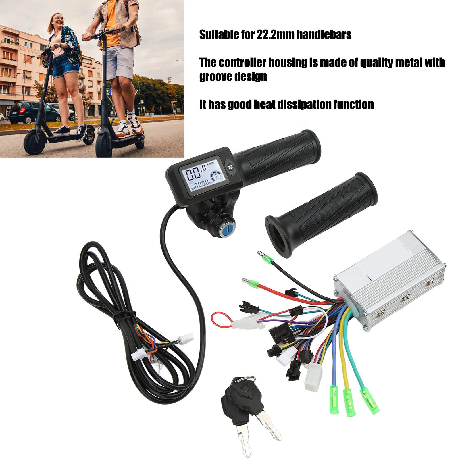 36V 48V 350W Brushless E-Bike Controller with LCD Panel for Electric Bike Upgrades & DIY Modifications