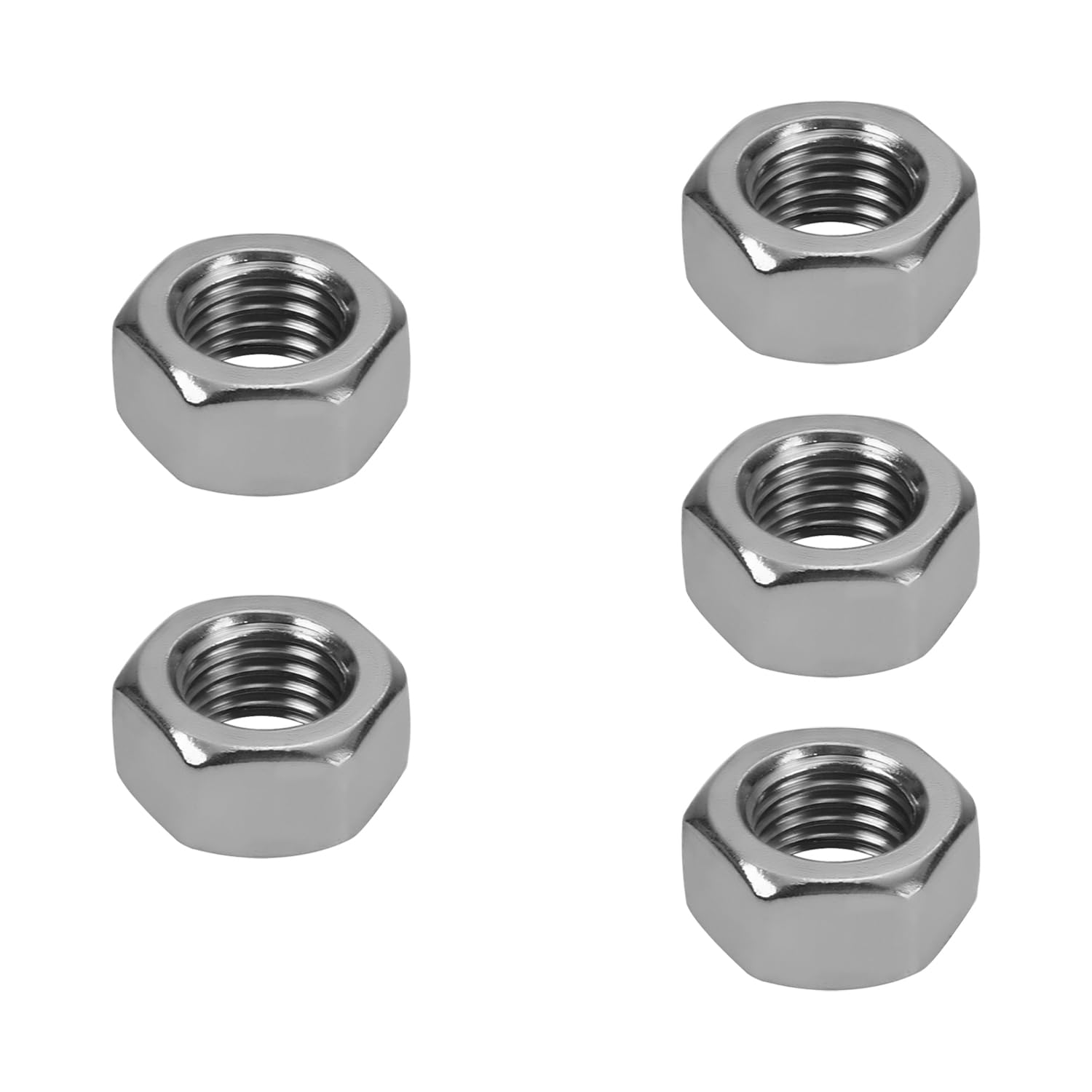 5Pcs M16 x 1.5mm 304 Stainless Steel Hex Nuts - Metric Hardware Fasteners for Machinery, Appliances & Automotive - Corrosion Resistant Hexagon Nuts (0.86x0.43in) - Perfect for DIY Projects, Plumbing & Industrial Equipment Repair