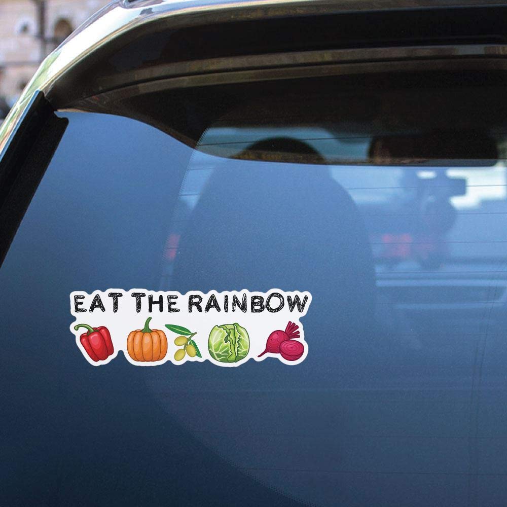 Vegan Plant-Based Food Stickers - Colorful Eat The Rainbow Decals for Laptop, Water Bottle & Notebook | Eco-Friendly Vegetarian Lifestyle Accessories