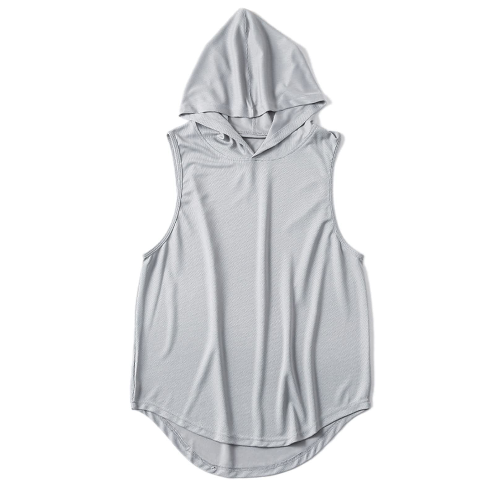 WSLCN Men's Quick Dry Hooded Tank Top - Breathable Sleeveless Workout Shirt for Gym, Running & Fitness Training - Moisture Wicking Athletic Hoodie for Summer Outdoor Sports