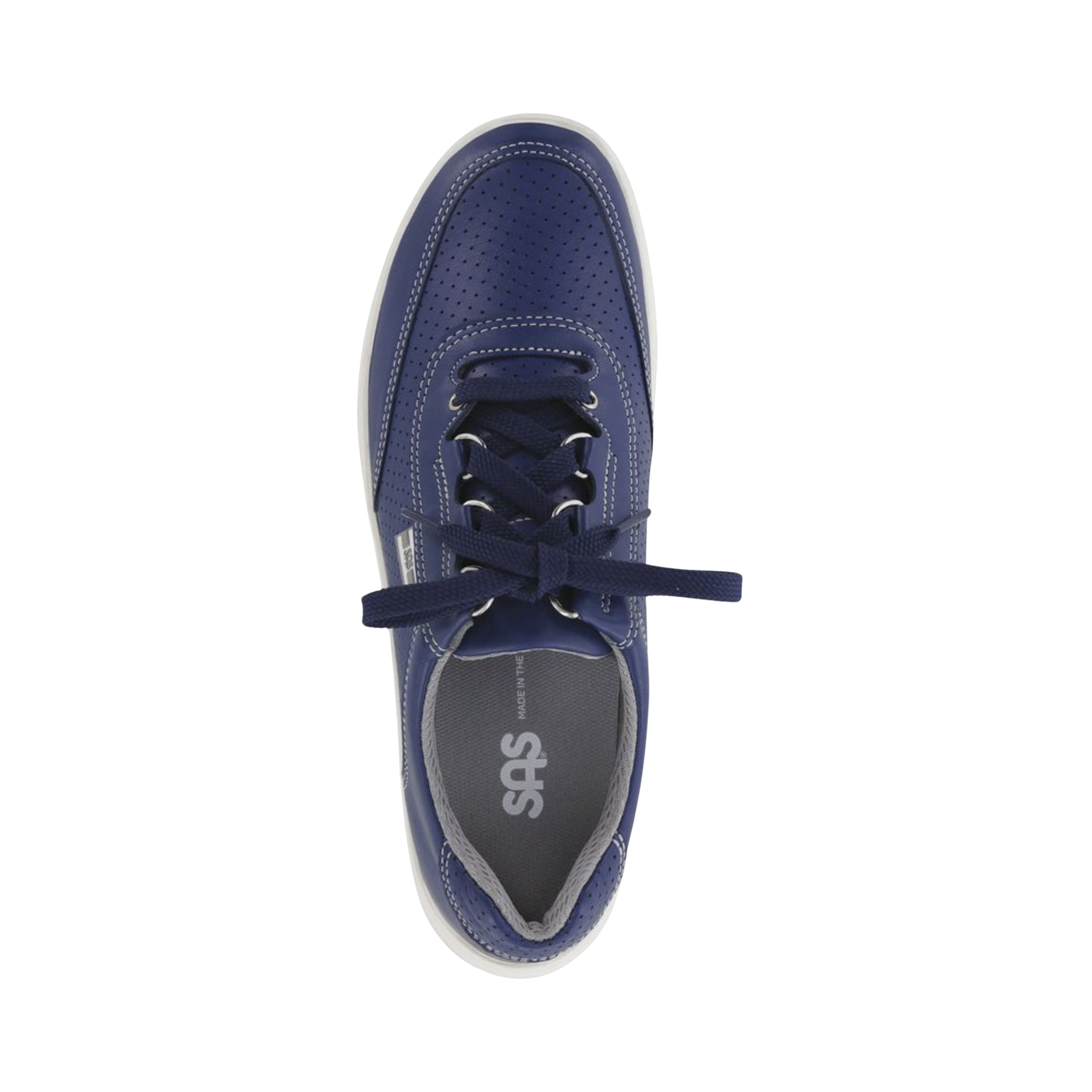 Women's Wide Width Sporty Lux Sneakers - Comfortable Blue Perf Running Shoes for Walking, Gym & Casual Wear