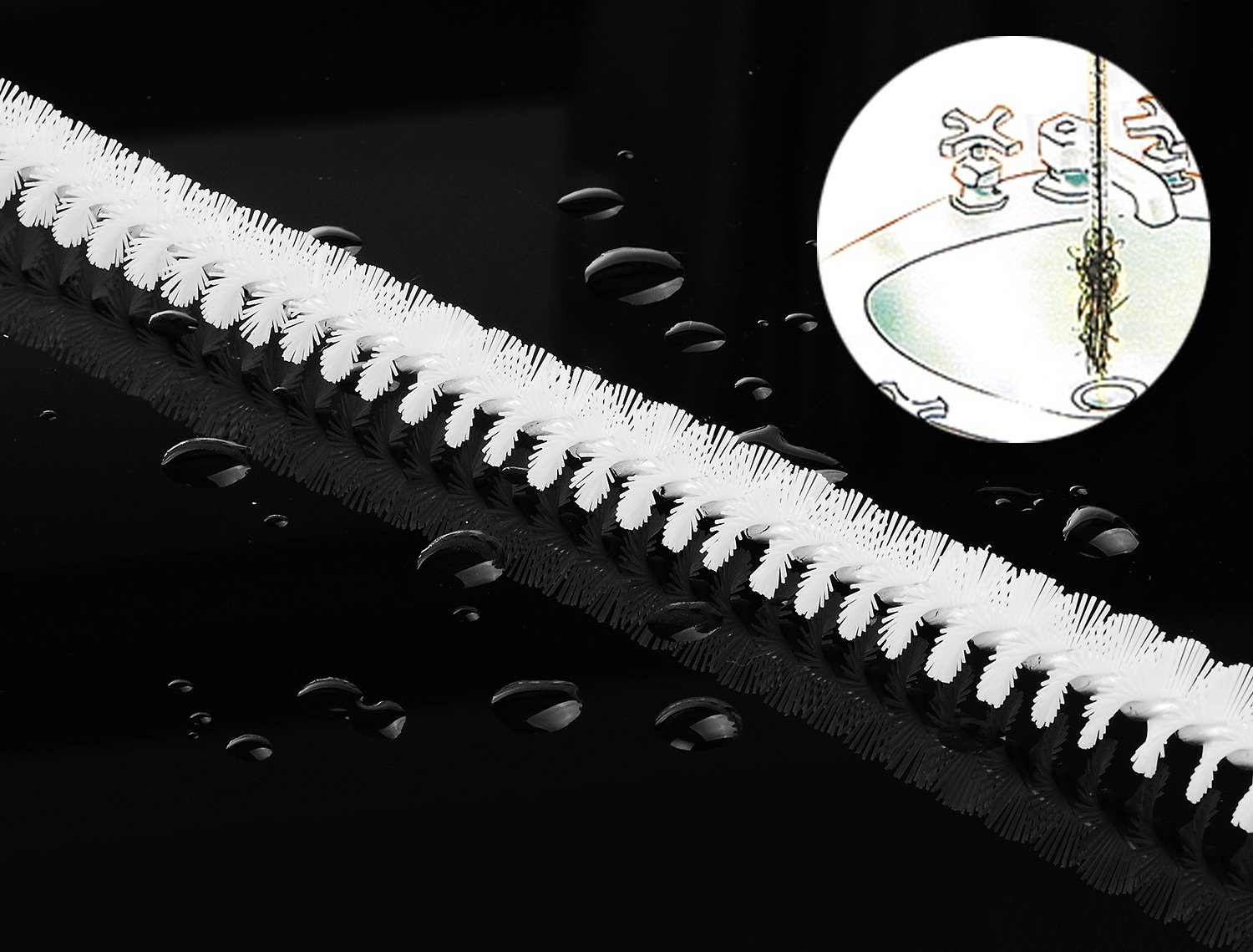 Alink Sink Drain Overflow Cleaning Brush - Flexible Pipe Cleaner Tool for Hair Clog Removal, Bathroom & Kitchen Drain Snake with Hook - Perfect for Home, RV & Apartment Plumbing Maintenance