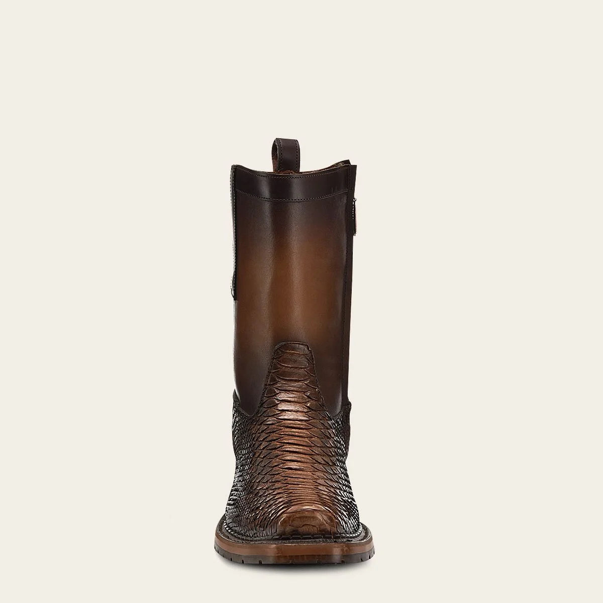 Men's Cuadra Almond Casual Cowboy Python Skin Zip Ankle Boots - Stylish Western Boots for Everyday Wear, Outdoor Adventures & Country Events