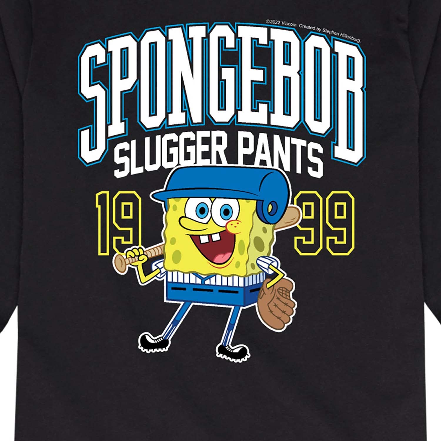 HYBRID APPAREL Spongebob Squarepants Slugger Pants Graphic T-Shirt for Toddler & Youth - Long Sleeve Cartoon Character Tee - Perfect for School, Playdates & Birthday Parties