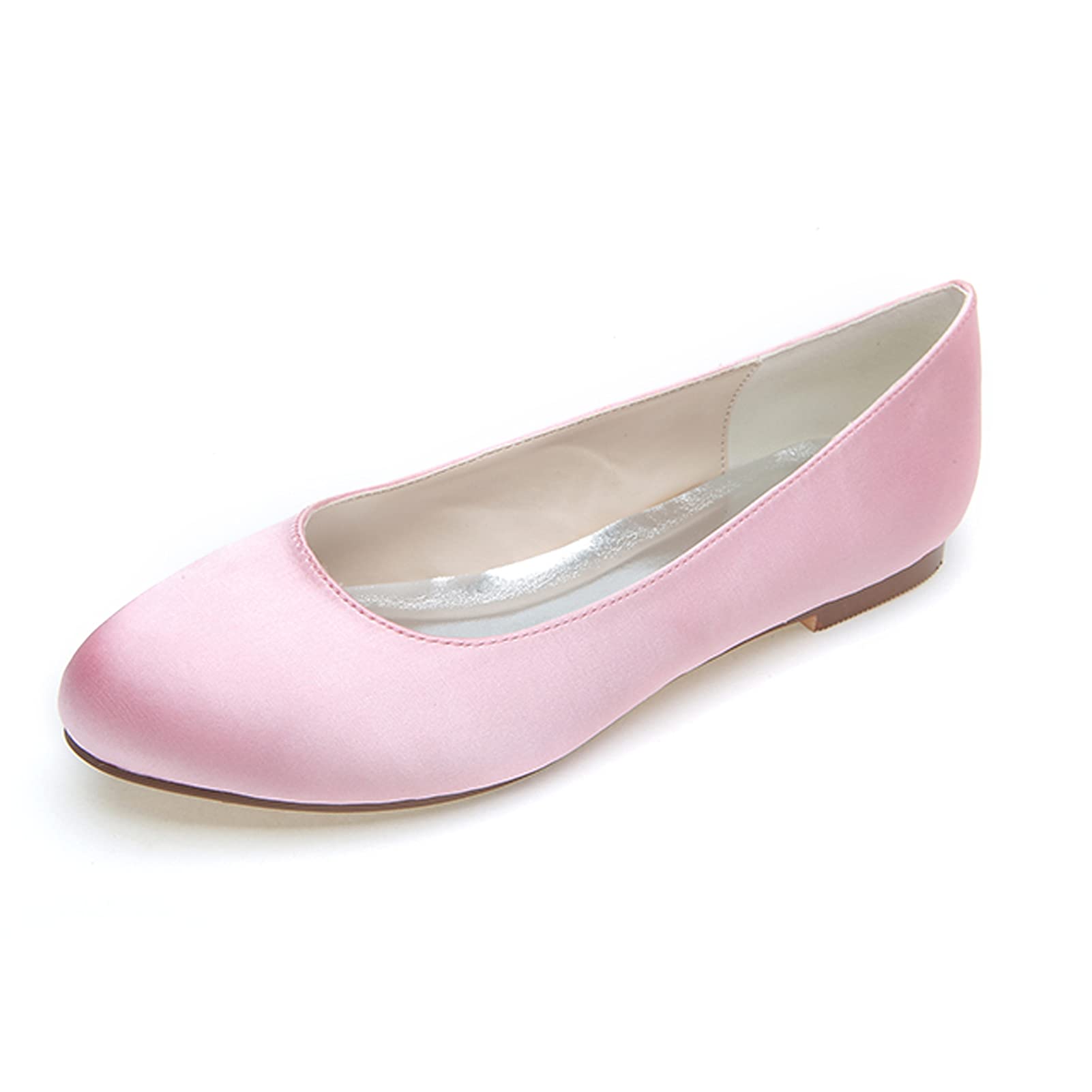 KSTORE Women's Comfortable Flat Wedding Shoes - Elegant Satin Bridesmaid & Evening Shoes for Bride, Closed Toe Low Heel Bridal Shoes - Perfect for Weddings, Parties & Special Occasions