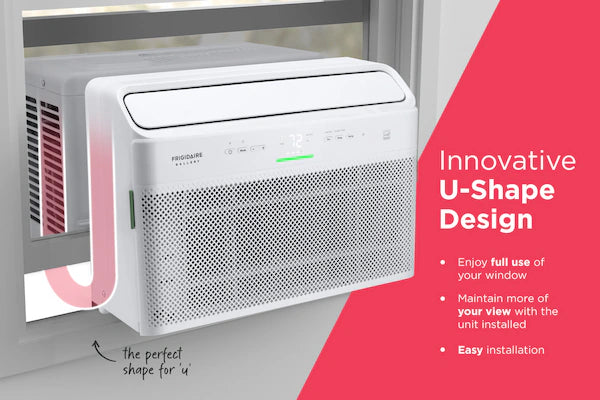 Frigidaire Gallery GHWQ125WD1 12,000 BTU U-Shaped Inverter WiFi Window Air Conditioner - Energy Star Certified White - Perfect for Bedrooms, Living Rooms & Home Offices