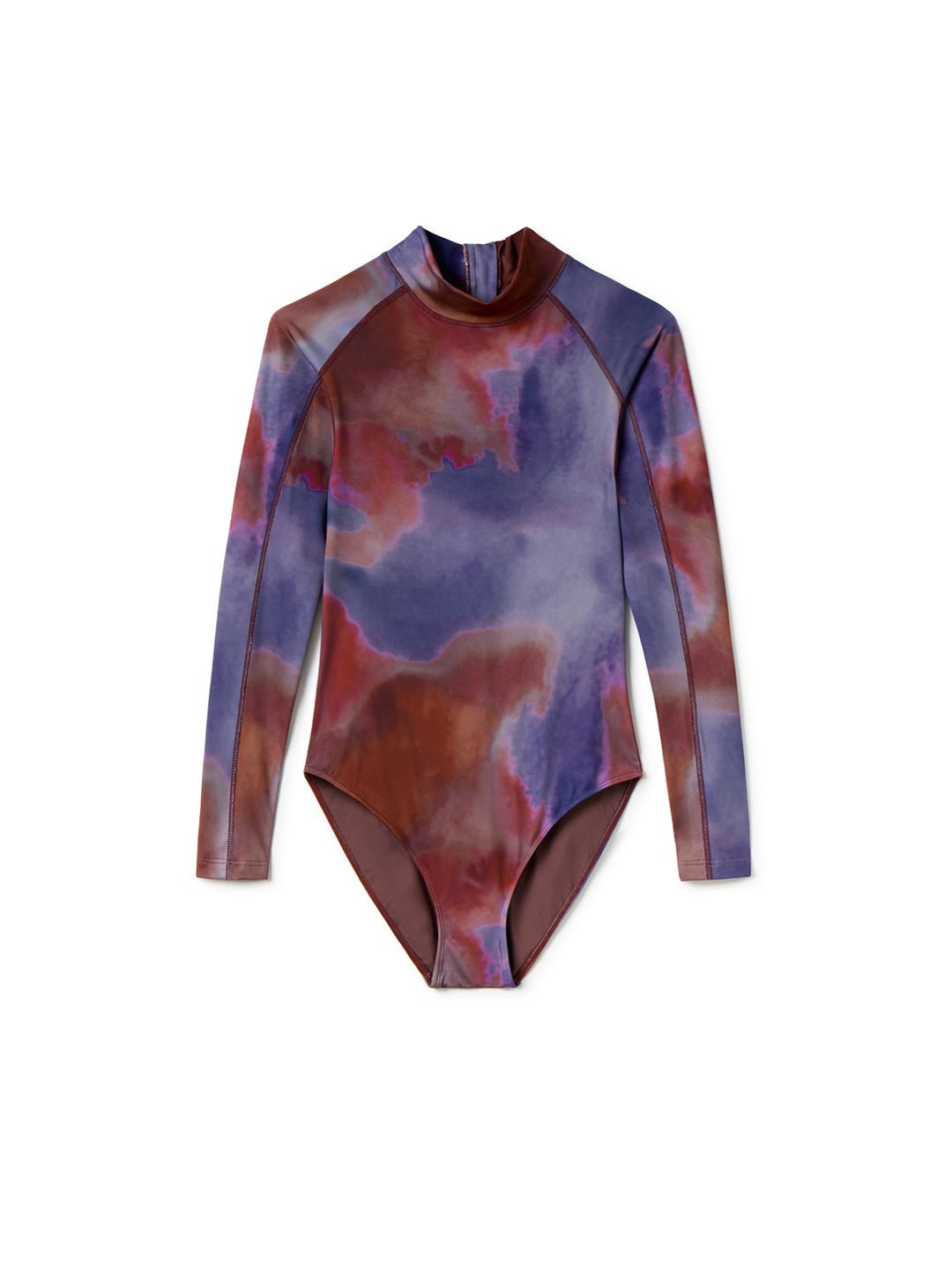 Kassia Women's Long Sleeve One Piece Swimsuit - Stylish Tie Dye Bathing Suit for Beach, Pool & Summer Vacation