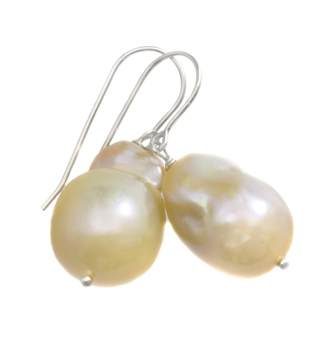 Freshwater Baroque Pearl Earrings - Pink Champagne Dangle Drop Earrings for Women | Elegant Jewelry Gift for Wedding, Party & Special Occasions