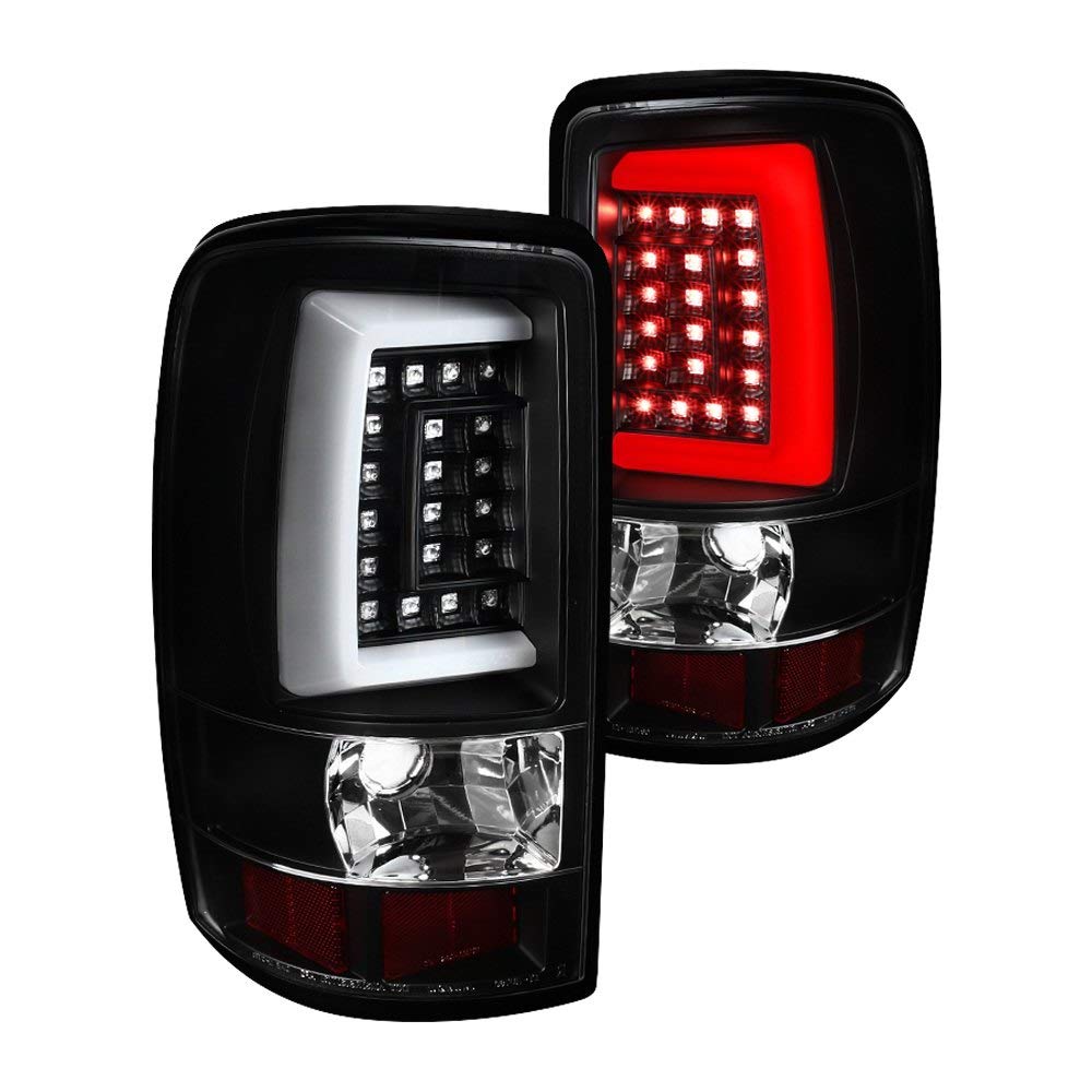 SPEC-D TUNING Black LED Bar Tail Lights for 2000-2006 Chevy Suburban, GMC Yukon, Tahoe & Denali - Left & Right Pair Assembly - Enhanced Visibility & Style for Night Driving & Off-Road Adventures