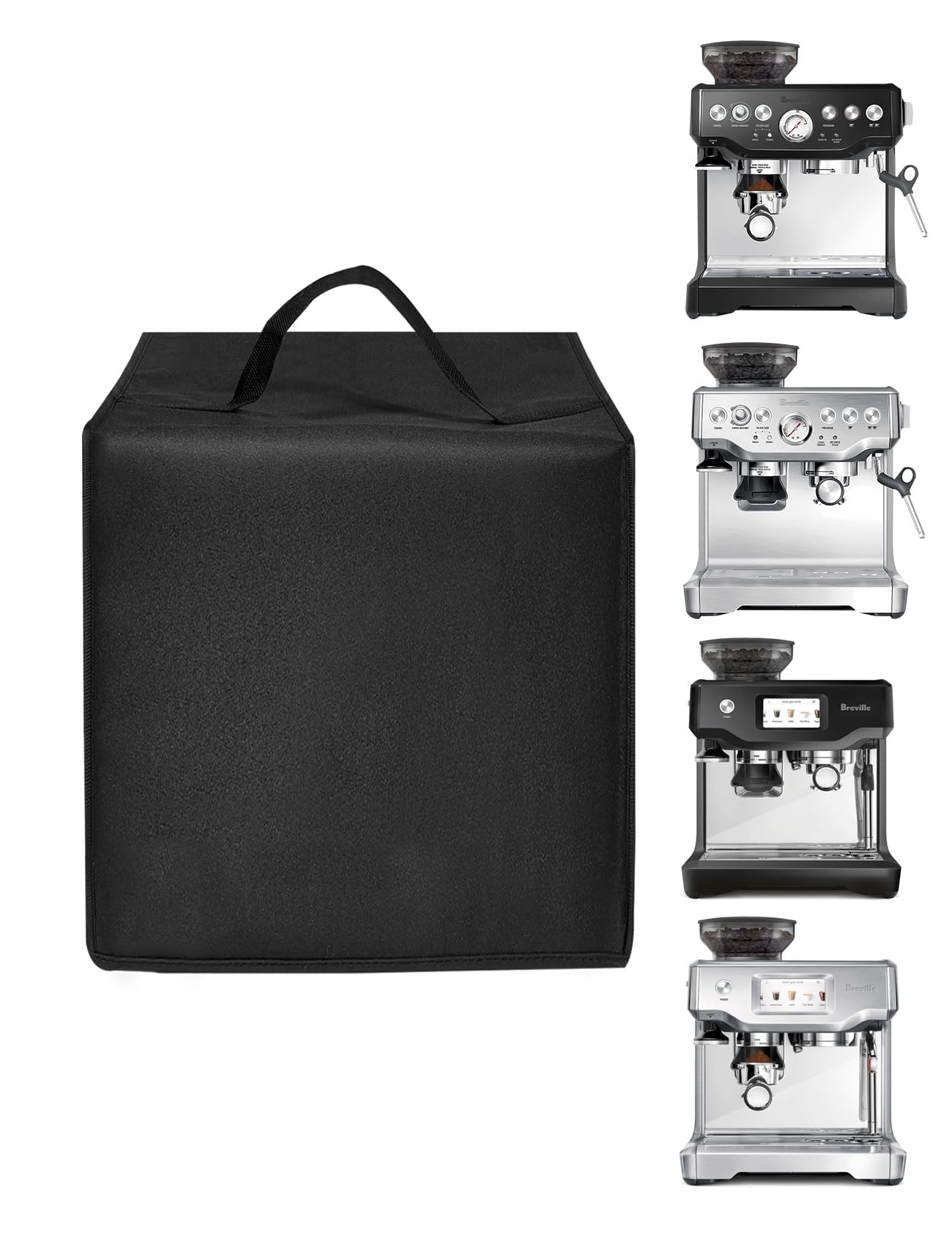 Premium Heat-Resistant Waterproof Espresso Machine Cover - Compatible with Breville BES870XL, BES880BSS, BES876BSS | Heavy Duty Stainless Steel Coffee Maker Protection | Perfect for Home & Cafe Use