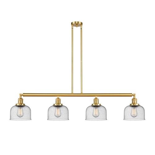 INNOVATIONS LIGHTING 214-SG-G74 Large Bell 4-Light Island Pendant Light - Perfect for Kitchen Island, Dining Room, and Modern Home Decor