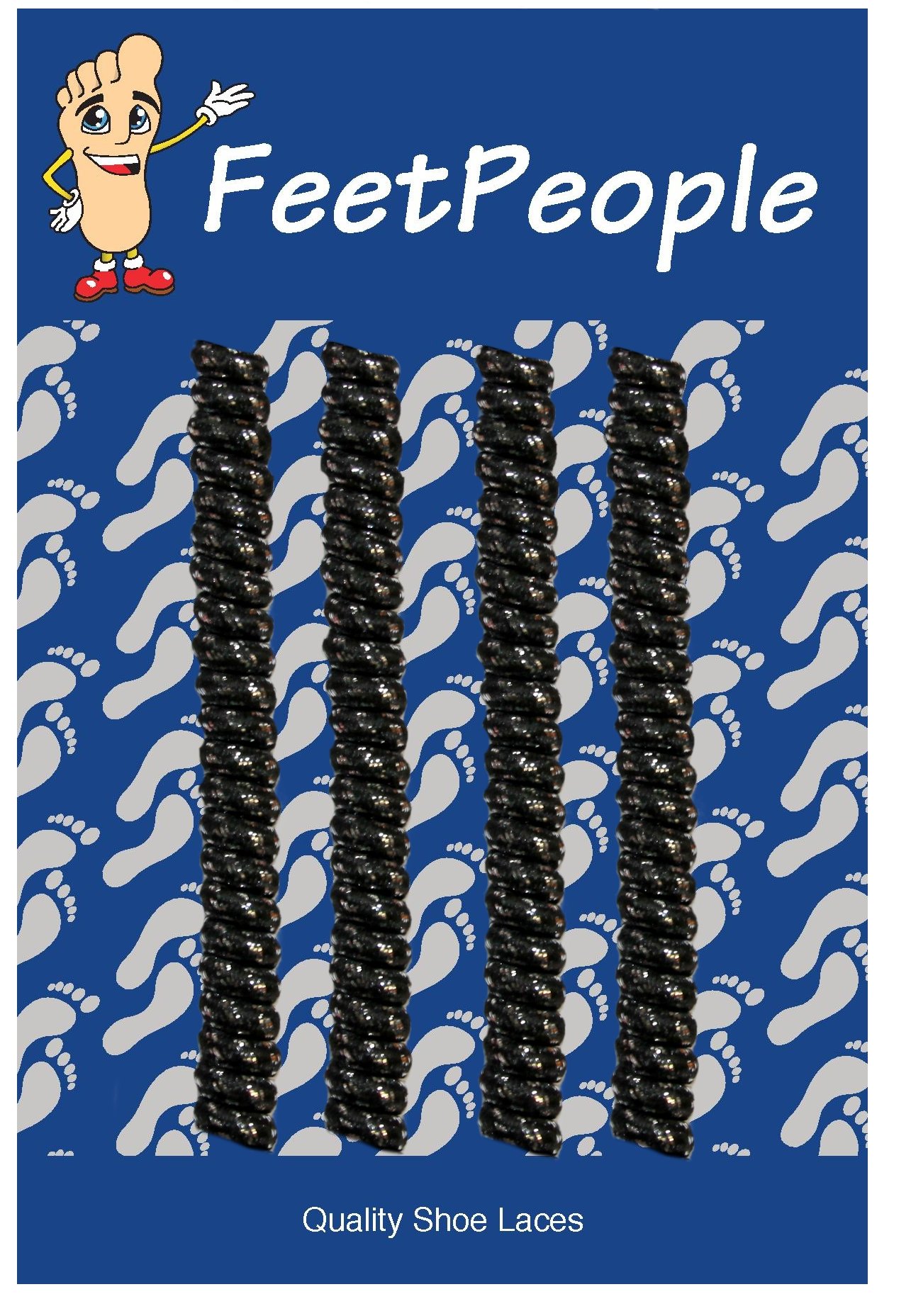 FeetPeople No-Tie Curly Shoe Laces - 2 Pairs of Elastic Spiral Shoelaces for Sneakers & Casual Shoes - Perfect for Kids, Adults & Seniors with Arthritis or Mobility Issues