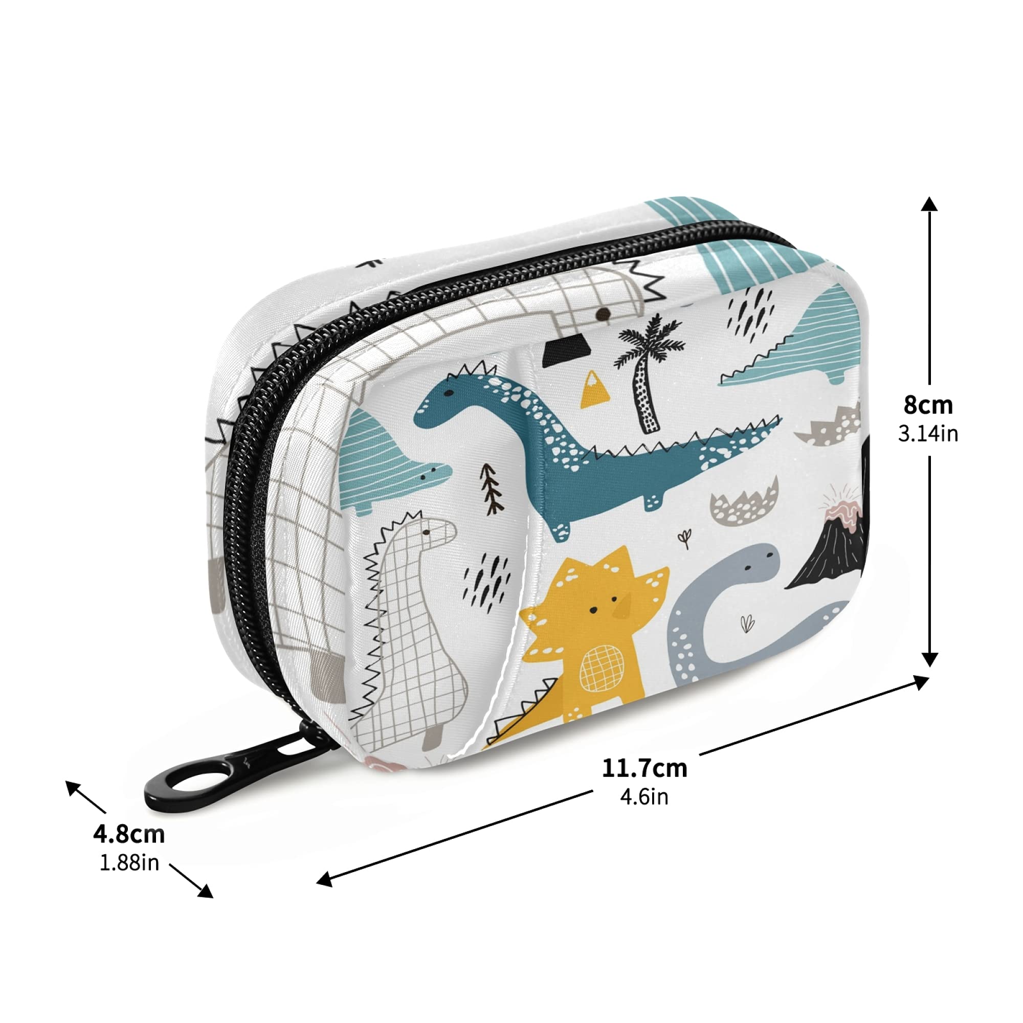 Dinosaur Pill Organizer Case - 7 Day White Dino Vitamin Box, Medicine Container & Supplement Holder | Perfect for Travel, Home Use & Daily Medication Management