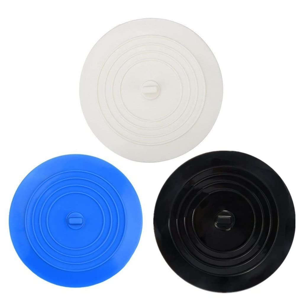 2-Pack 15cm Round Large Silicone Flat Sink Stopper - Leakproof Bathtub Drain Cover, Bathroom Accessories (Orange) - Perfect for Kitchen, Bathroom & Utility Sink Drain Protection