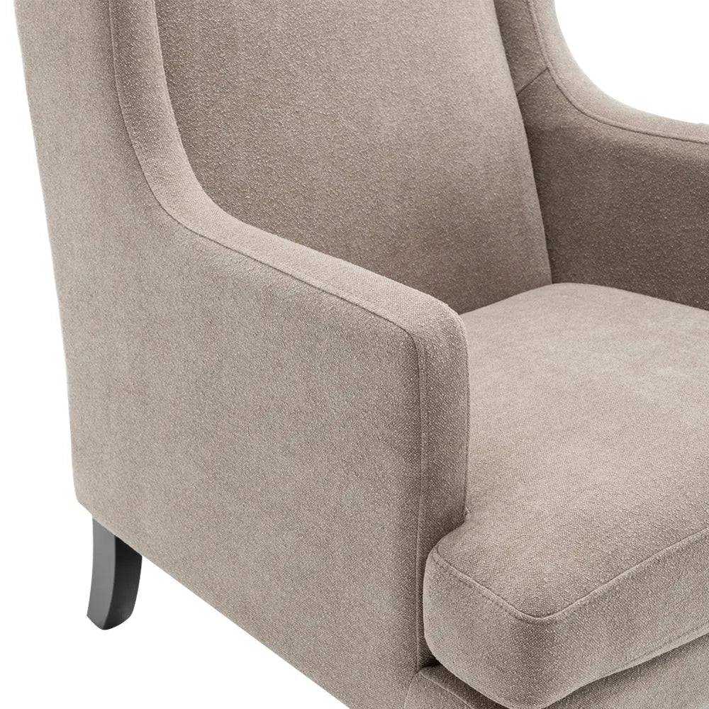 Gable Occasional Chair - Beige Chenille Upholstered Accent Chair for Living Room, Bedroom & Office - Comfortable Modern Lounge Seating for Reading Nook or Conversation Area