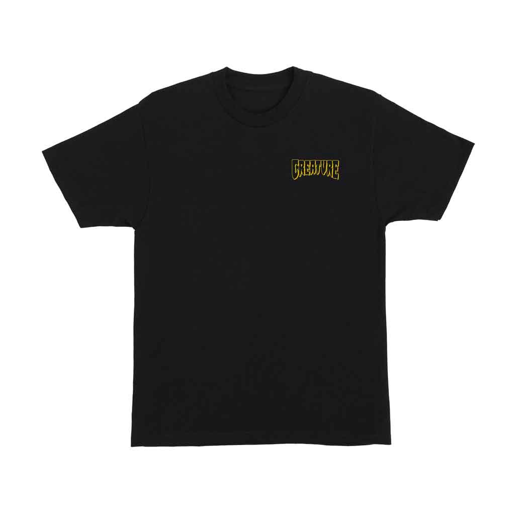 Creature Brainwash Short Sleeve Heavyweight T-Shirt - Black | Streetwear, Graphic Tee for Men & Women | Perfect for Casual Wear, Concerts, and Urban Fashion