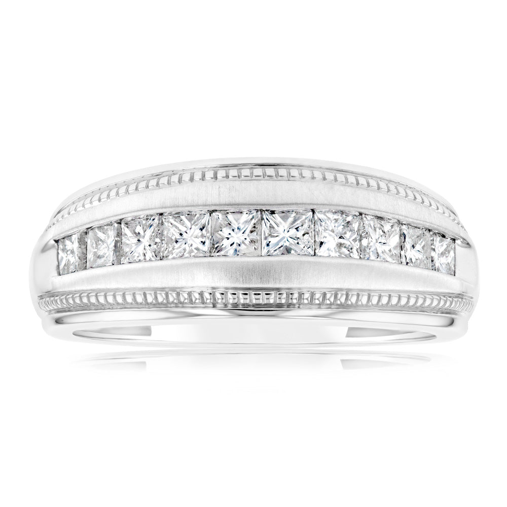 1 Carat Diamond Men's Ring in 10K White Gold - Perfect for Weddings, Anniversaries & Special Occasions