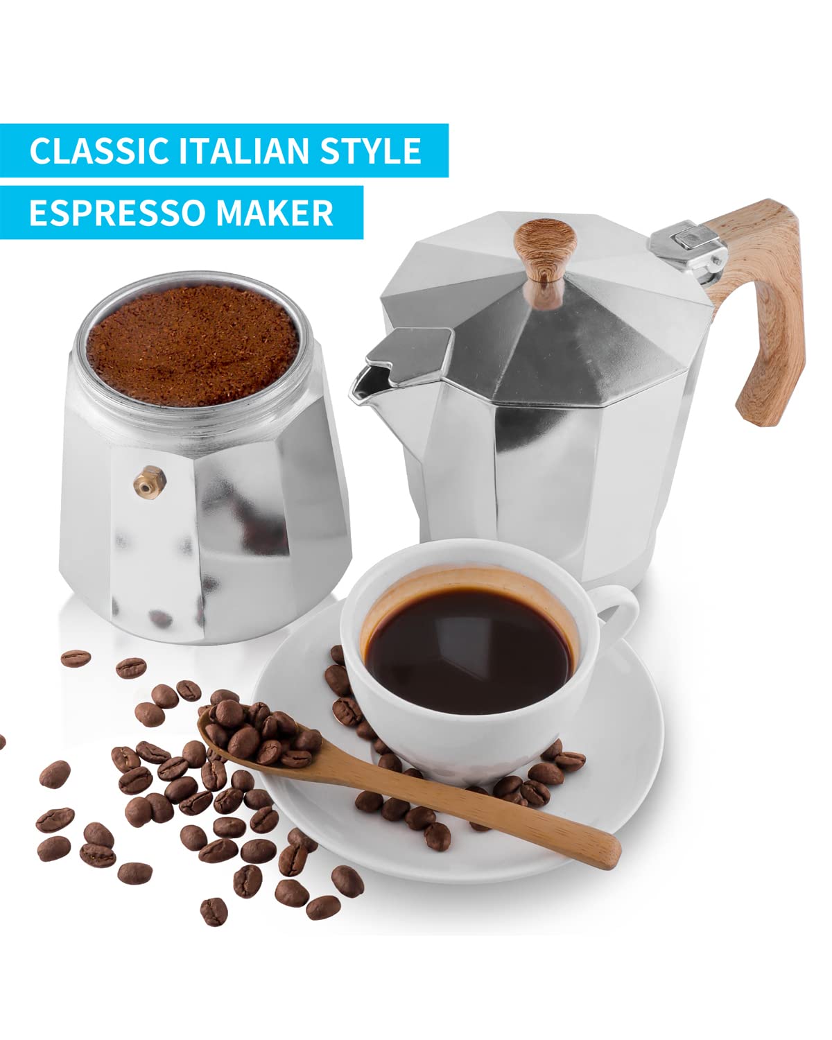 Stovetop Espresso Maker - 9 Cup Moka Pot for Perfect Cuban & Italian Coffee at Home