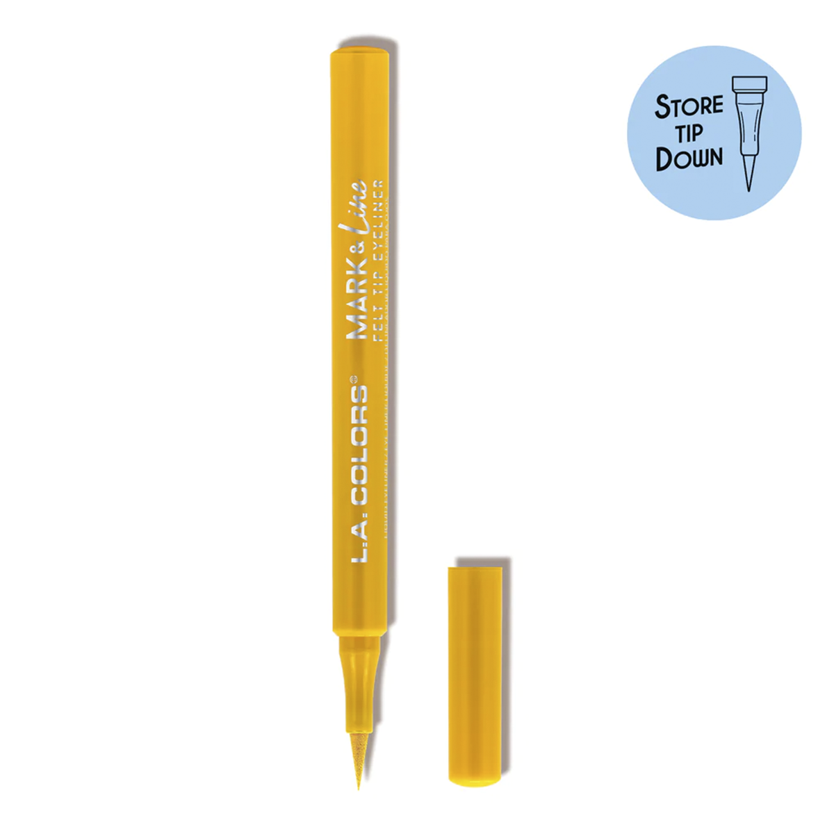 Mark & Line Felt Tip Eyeliner - Waterproof & Smudge-Proof Liquid Eyeliner Pen in Buttercup Yellow | Perfect for Winged Liner, Cat Eye Makeup & Everyday Eyeline Looks
