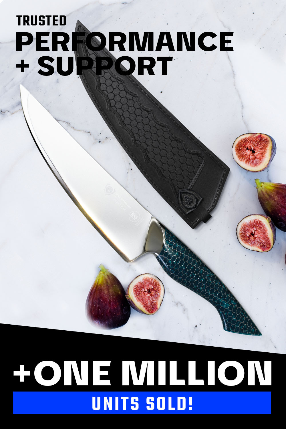 Dalstrong Chef's Knife 8 Inch - Limited Edition Blue Honeycomb Handle Frost Fire Series Arctic Ocean - NSF Certified Professional Kitchen Knife for Cooking, Slicing & Food Prep