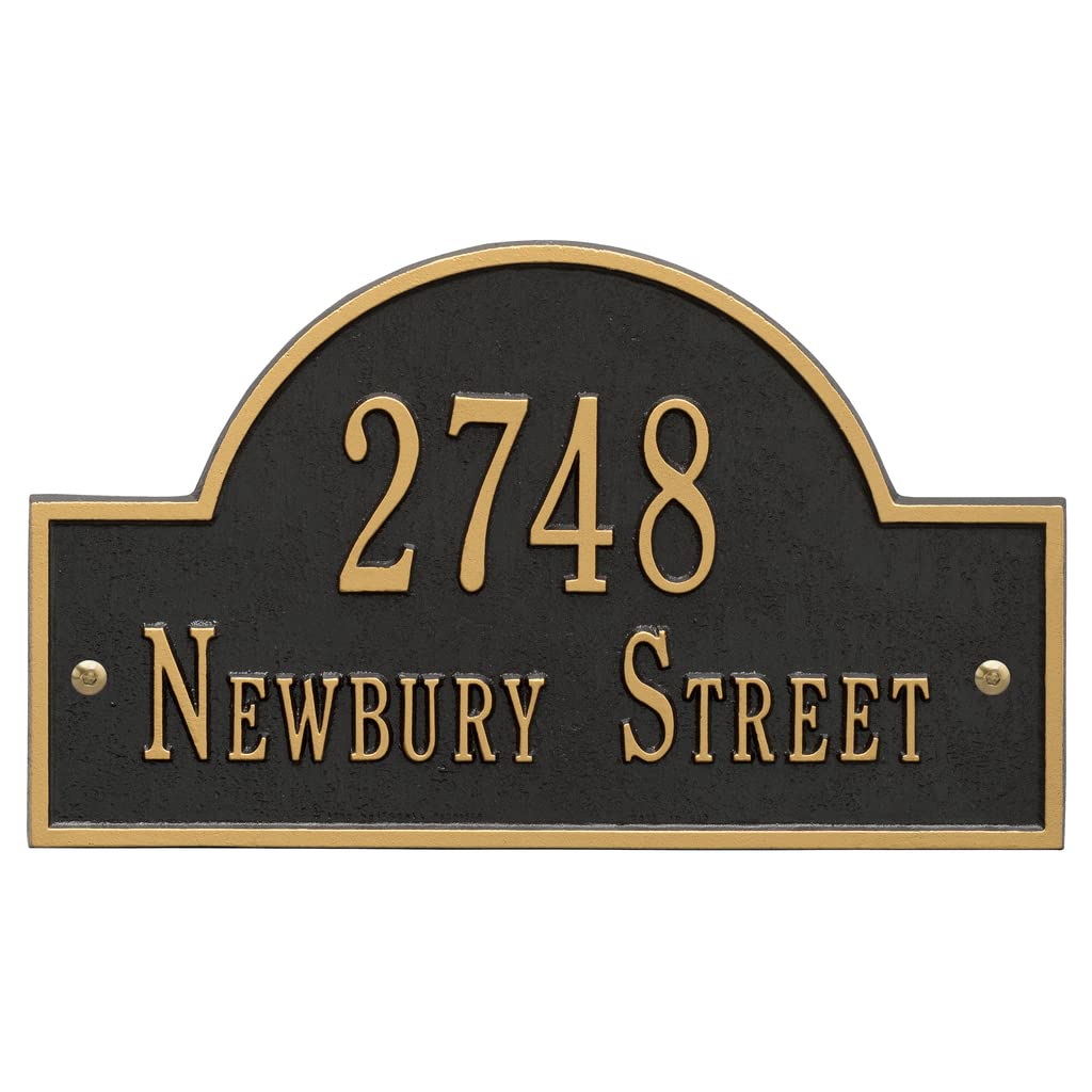 Custom Cast Metal Address Plaque - Personalized House Number & Street Name Sign (Standard Size, Wall Mount) for Home, Office & Mailbox Identification