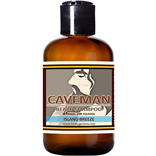 **Caveman Beard Wash & Shampoo for Men - Island Breeze Scent - Natural & Hydrating Beard Cleanser (4oz) - Perfect for Daily Grooming & Softening Your Beard**