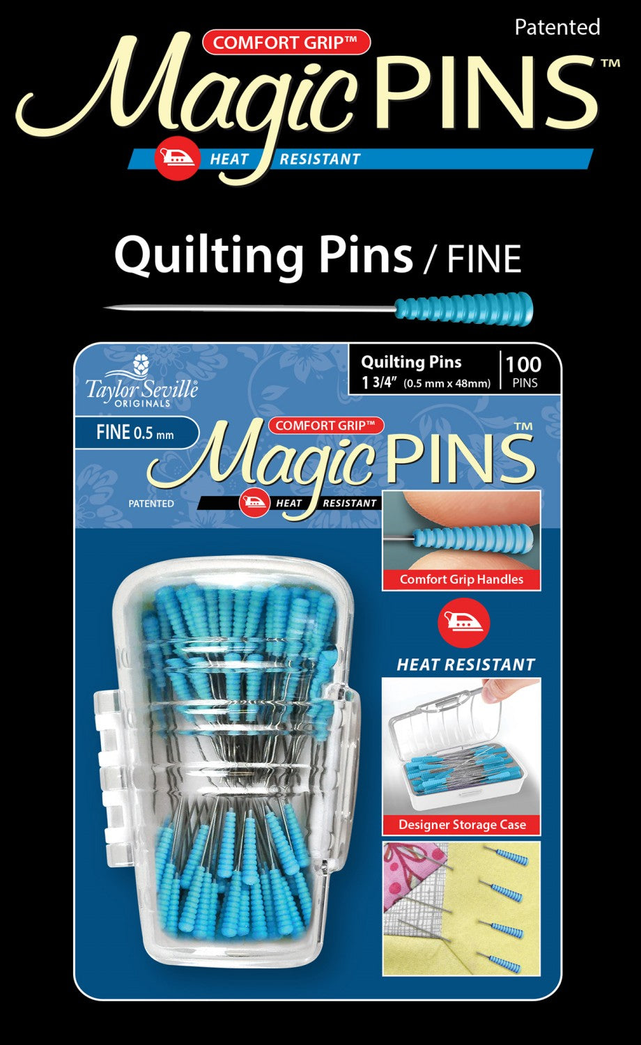 100-Piece Magic Pins for Quilting - Ultra Fine Sewing Pins for Fabric, Patchwork & DIY Crafts - Perfect for Quilters, Sewing Enthusiasts & Home Decor Projects