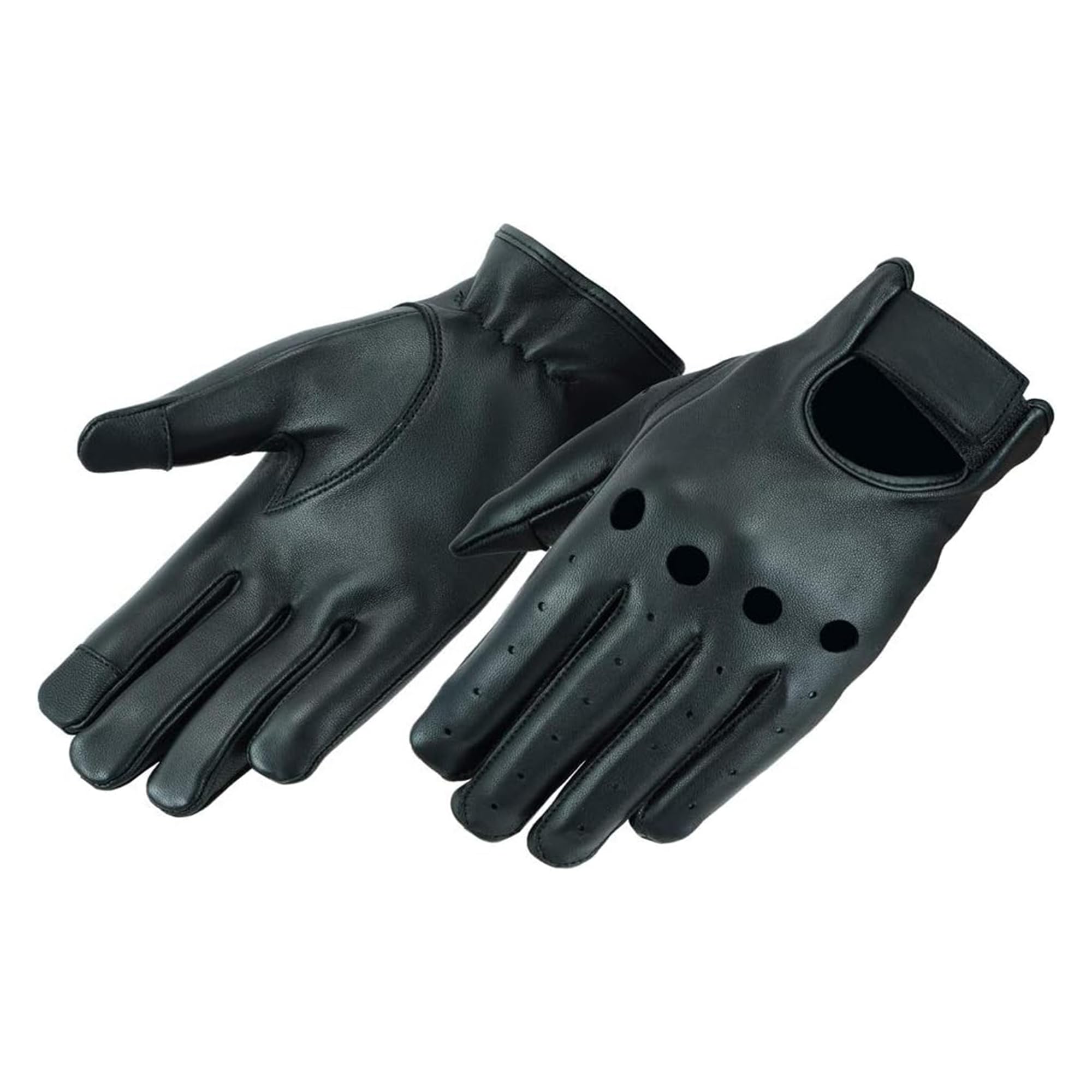 Daniel Smart Deerskin Leather Gloves - Unlined Motorcycle Gloves with Knuckle Protection & Touchscreen Fingertips | Riding, Driving, Winter Outdoor Activities