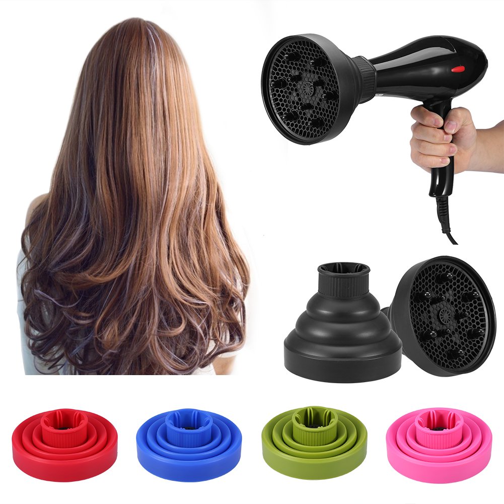 Professional Silicone Hair Dryer Diffuser Attachment - Collapsible & Folding Blow Dryer Cover for Wavy & Thick Hair - Perfect for Home, Salon & Barbershop Styling - Enhances Curls & Reduces Frizz for Healthy Hair Care