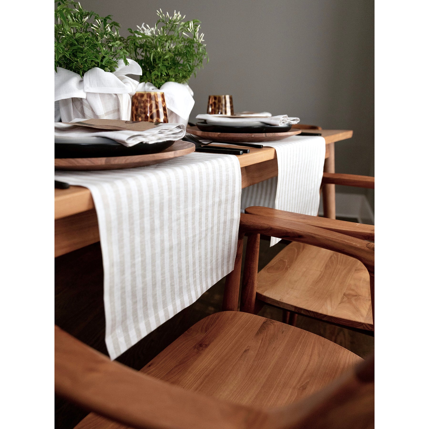 Amalfi Stripe Cotton Placemats Set of 6 - Waterproof & Washable Table Mats for Dining, Kitchen, and Party Decor - Elegant Italian-Inspired Table Setting Accessories