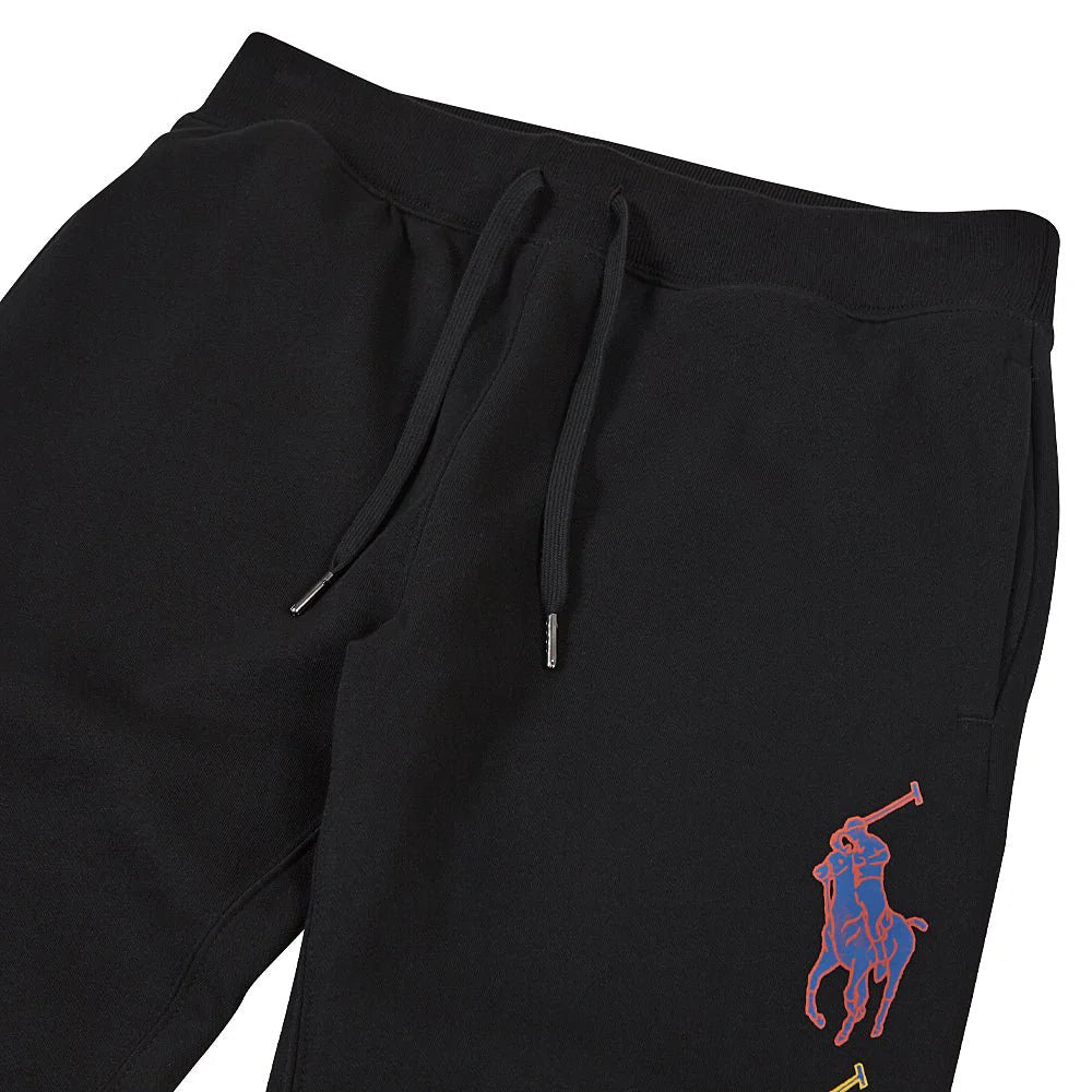 Big Pony Fleece Pants for Men - Soft & Warm Winter Lounge Pants - Black - Perfect for Home Relaxation, Lounging & Casual Wear