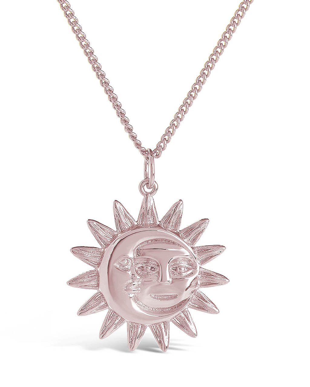 Moon and Sun Face Pendant Necklace - Celestial Jewelry for Women, Boho Chic Necklace, Spiritual Gift for Her - Perfect for Yoga, Meditation & Festival Outfits