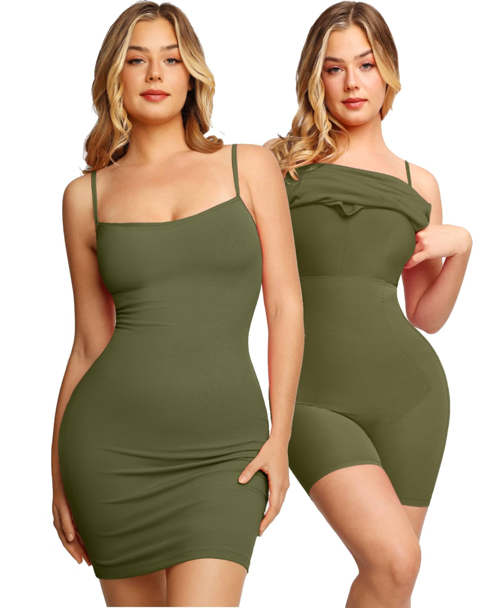 Popilush Women's Cocktail Dress 2025 - Summer Spaghetti Strap Shapewear Mini Dress for Party, Club & Night Out | Bodycon Style for Date Night & Special Occasions
