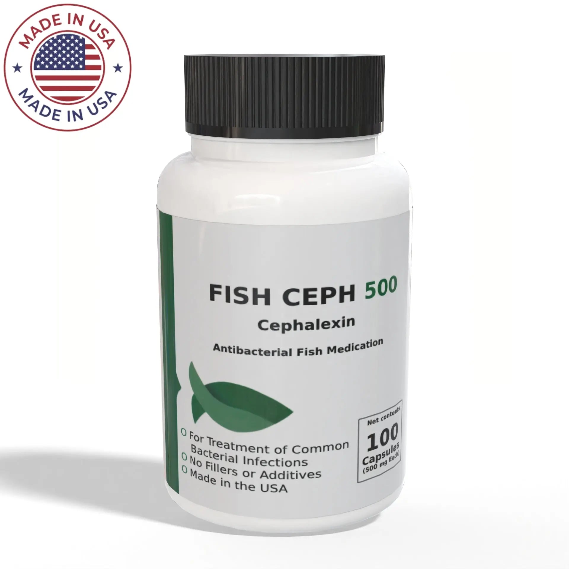 Aqua Ceph Cephalexin 500mg - 100 Capsules | Antibiotic for Bacterial Infections | UTI, Skin & Respiratory Treatment
