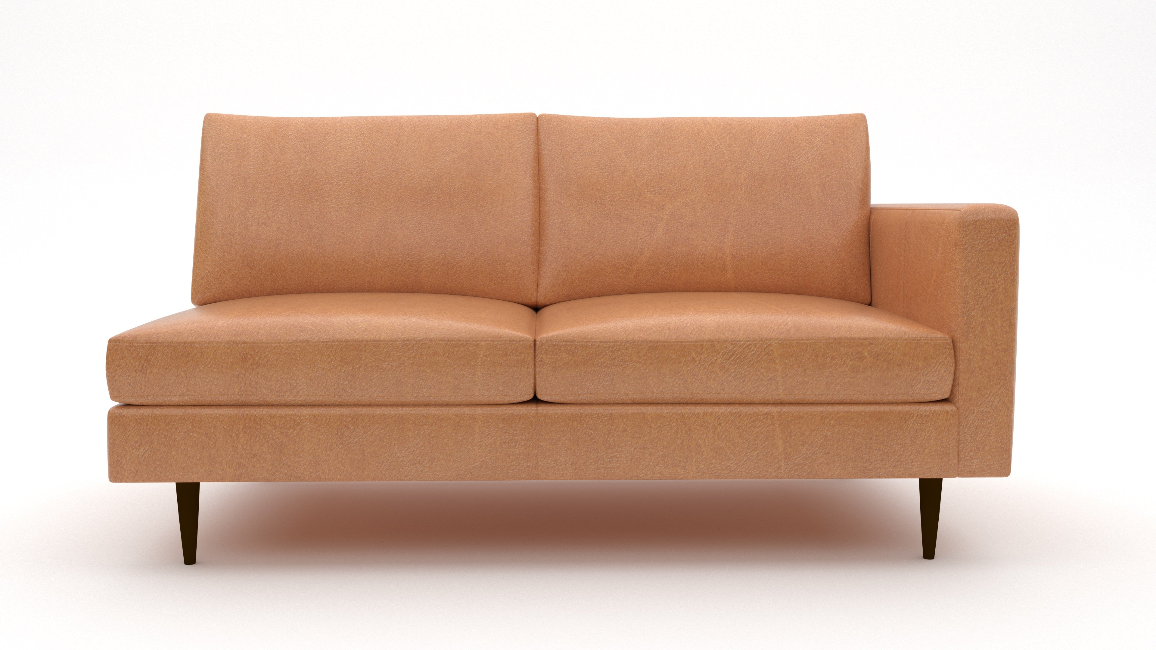 Wallace Leather Untufted Raf Condo Sofa - Modern Minimalist Sofa for Living Room, Lounge & Office - Premium Genuine Leather Couch with Sturdy Frame - Perfect for Small Spaces & Contemporary Homes
