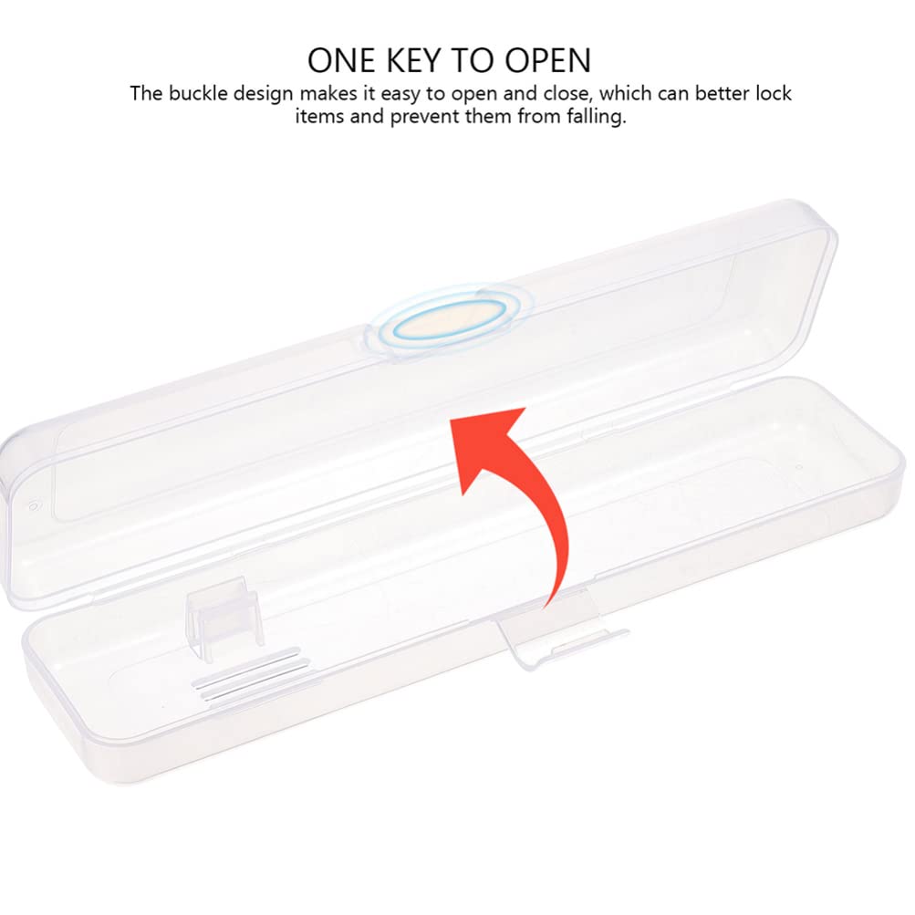 Healifty 2-Pack Travel Toothbrush Case with Toothpaste Holder - Compact Plastic Toothbrush Container for Travel, Camping & Gym - White PP Material (Pencil Case Style)