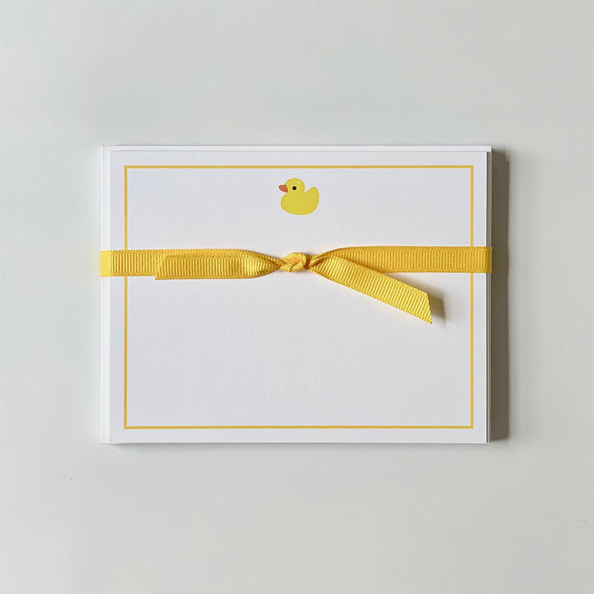 Georgetown Paperie Rubber Duck Flat Note Cards | Cute Duck-Themed Stationery for Birthdays, Thank You Notes & Gifts | Perfect for Baby Showers, Kids Parties & Office Correspondence