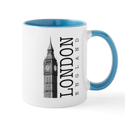White/Blue Inside - London Big Ben Mugs