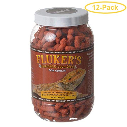 Fluker's Bearded Dragon Food for Adult Reptiles - High Protein Diet 3.4 oz (12 Pack) | Nutritious Daily Feeding for Healthy Growth & Energy | Perfect for Terrariums & Reptile Habitats