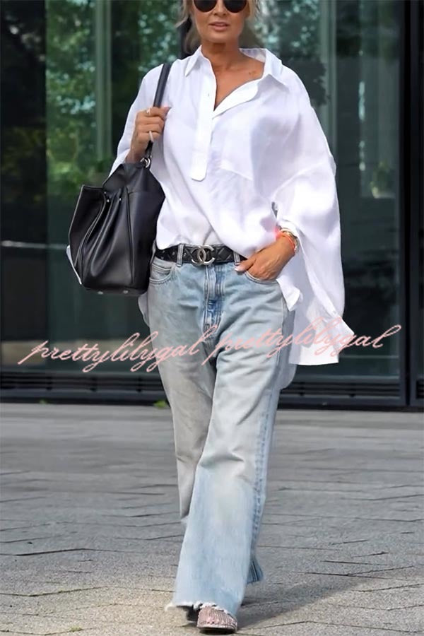 Vintage Chic Denim Mid Rise Wide Leg Jeans with Pocket & Washed Hem - Comfortable Retro Style for Casual Wear, Street Fashion & Everyday Outfits