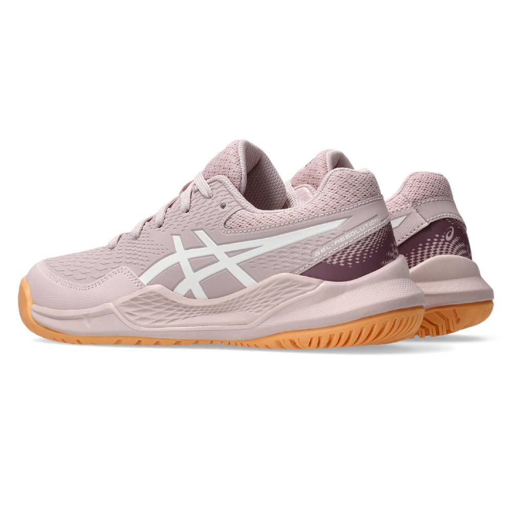 ASICS Gel Resolution 9 GS Junior Tennis Shoes for Girls - Watershed Rose/White - Lightweight & Supportive Court Shoes for Junior Players - Perfect for Tennis Training & Matches