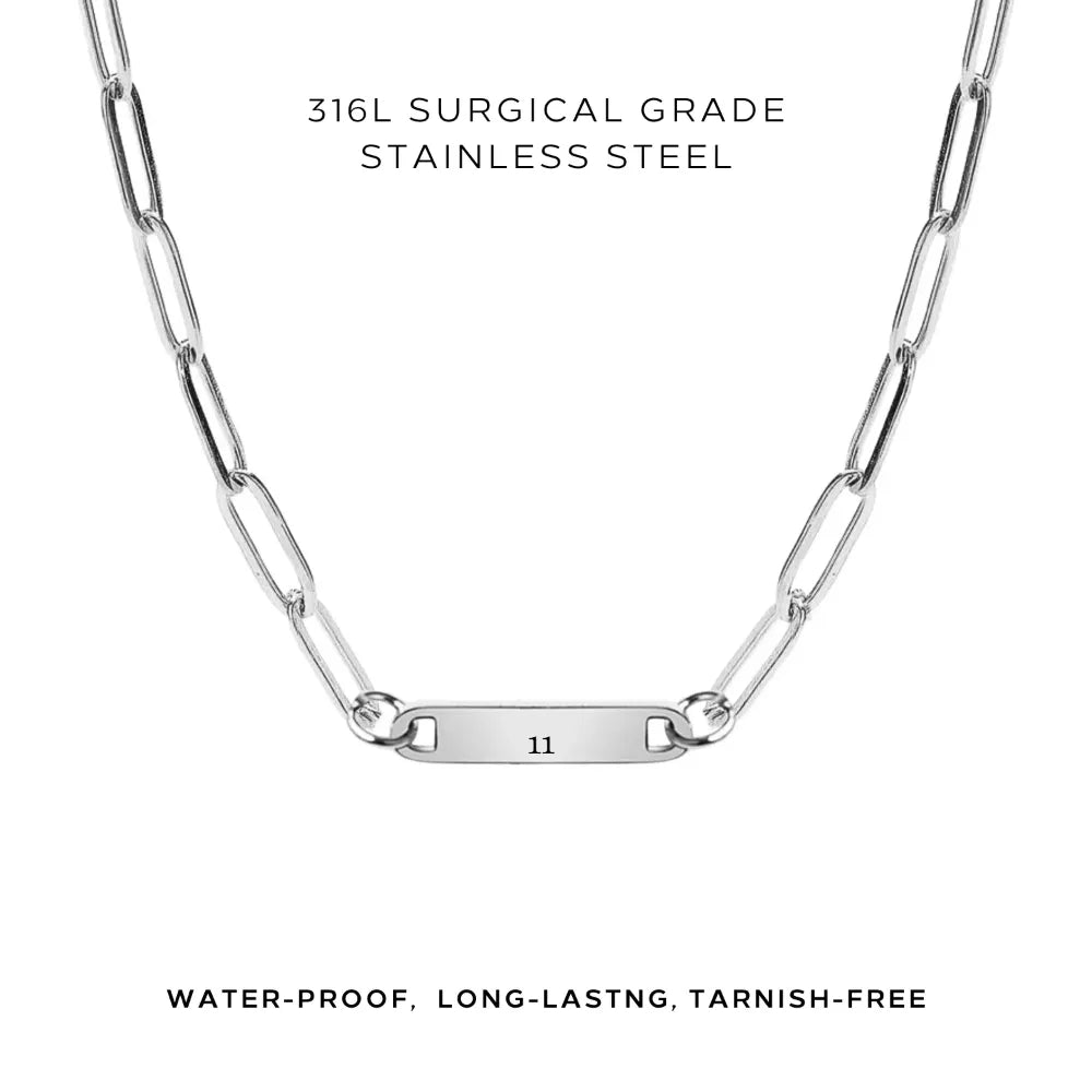 Personalized Engraved Paperclip Necklace - Custom Name Jewelry Gift for Women - Perfect for Anniversary, Birthday & Valentine's Day Gifts