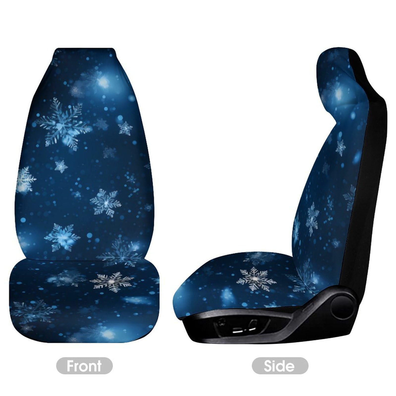 Universal Snowflake Car Seat Covers - 2PCS Front Seat Protectors for Cars & Trucks | Winter-Ready Interior Accessories for Comfort & Style