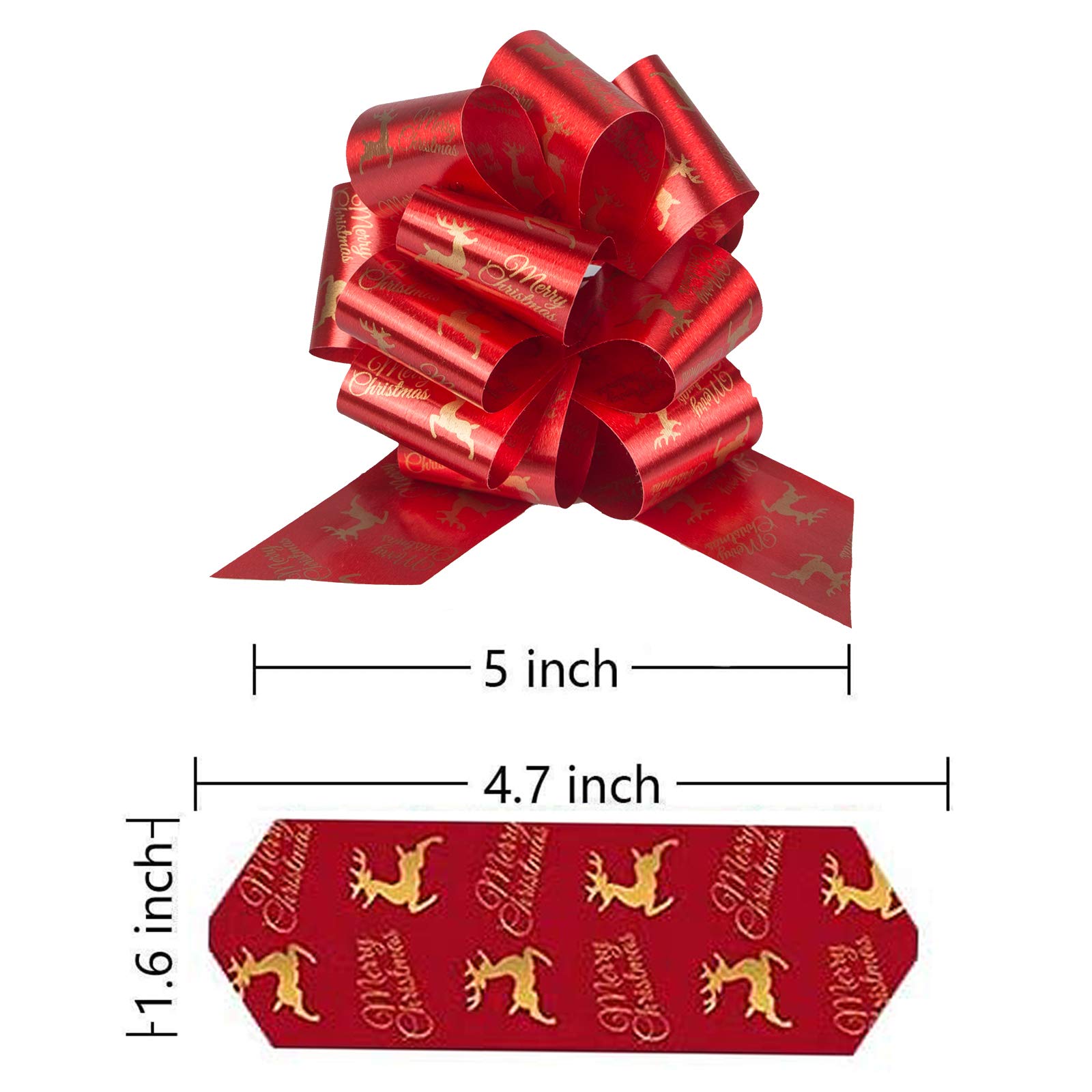 16 PCS Christmas Gift Bows - 5