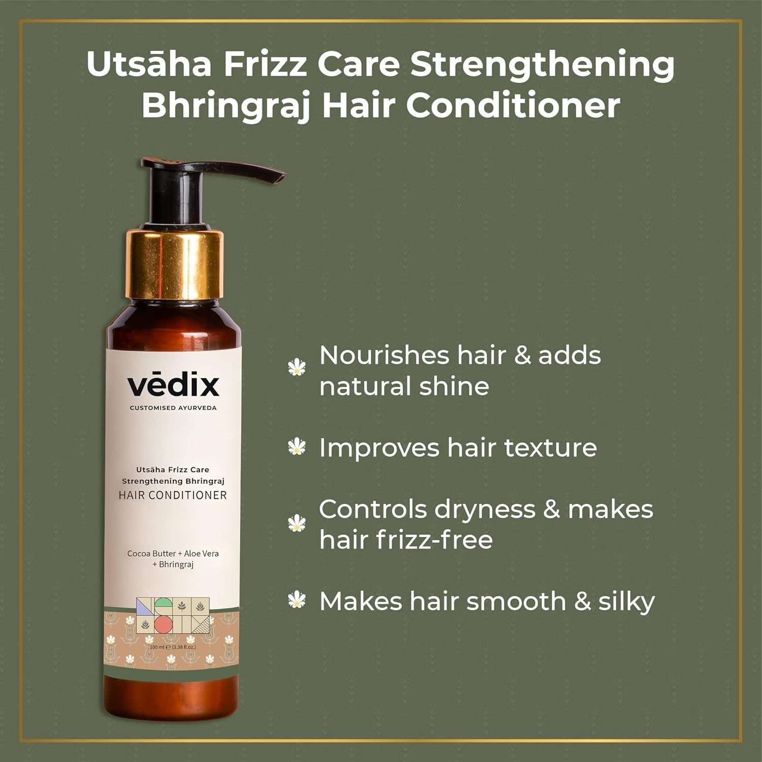 Vedix Bhringadi Ayurvedic Hair Fall Control Kit - Customized Hair Care Set with Booster Oil, Shampoo, Conditioner & Mask - 4 Piece Gift Pack (310ml) - Perfect for Daily Hair Care & Gifting