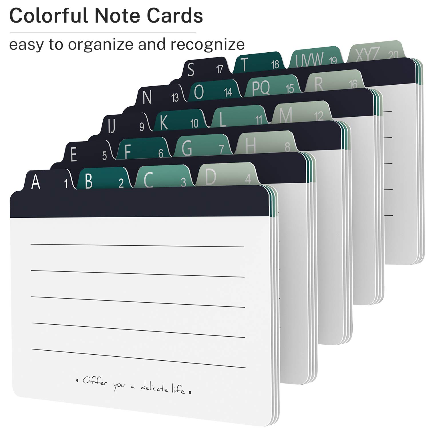 MaxGear Premium Index Cards & Organizer Set - 100 Lined Note Cards with Storage Box for Study, Office & Home Organization